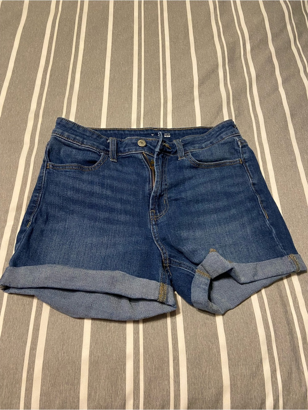 Source Unknown Dark Blue Rolled Hem Denim Shorts